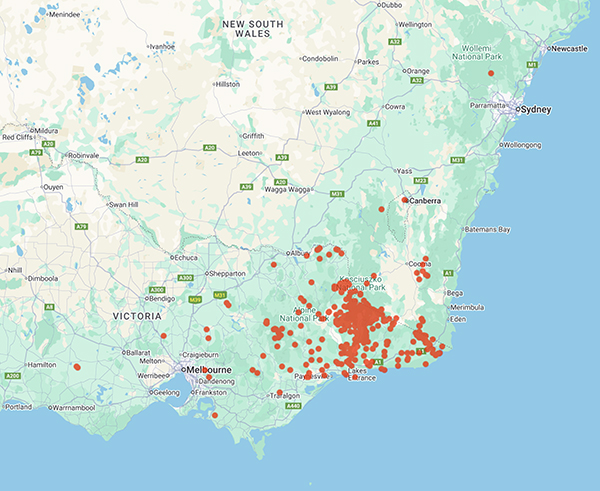 collecting locality map for 'Rogers, K.C.'